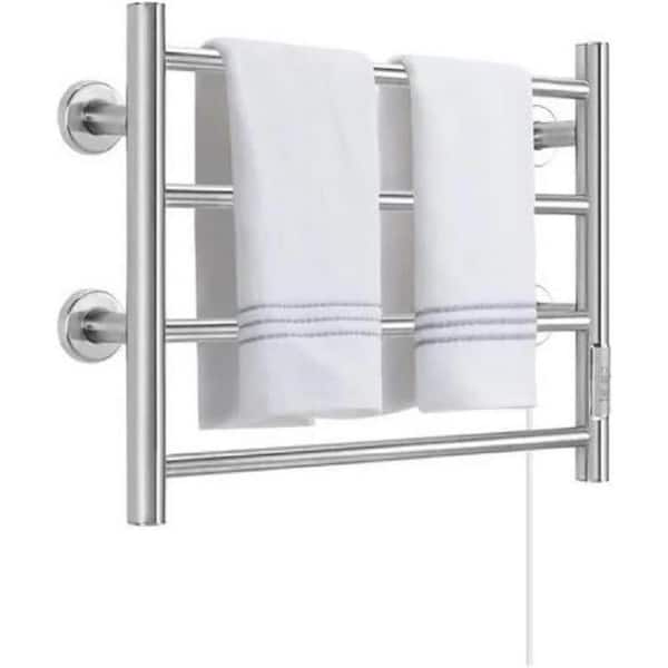 Timer 4 Towel Holders Wall Mounted PlugIn/Hardwired Towel Warmer Heated Towel Racks Stainless