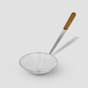 6.25" Stainless Strainer W/Wood Grind Design Handle