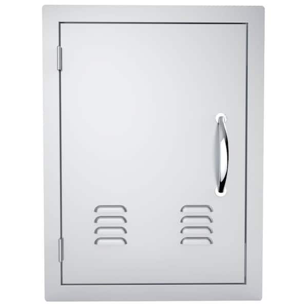 Classic Series 20 in. x 27 in. 304 Stainless Steel Left Swing Vertical Vented Door