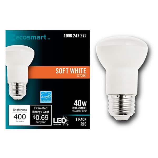 EcoSmart 40-Watt Equivalent R16 CEC Dimmable LED Light Bulb 2700K (1-Bulb)