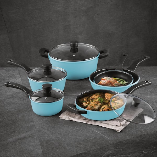 BergHOFF Balance 3PC Non-Stick Ceramic Specialty Cookware Set, Recycled Aluminum, Moonmist