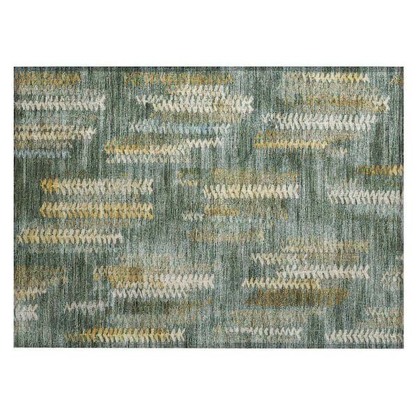 Chantille Machine Washable Indoor/Outdoor Abstract ACN2892 Aloe 3 ft. x 4 ft. Area Rug