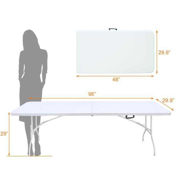Flash Furniture 29-in x 96-in Outdoor Rectangle Plastic White Folding Table Flash Furniture 29-in x 96-in Outdoor Rectangle Plastic White Folding Table