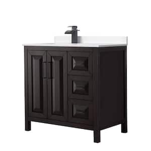 Daria 36 in. W x 22 in. D x 35.75 in. H Single Bath Vanity in Dark Espresso with White Cultured Marble Top