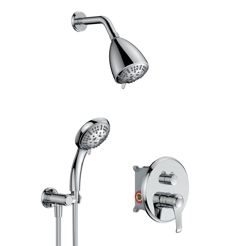 GIVING TREE Single-Handle 16-Spray Round Shower Faucet with 4.3 in. Shower  Head in Chrome(Valve Included) HDFFBT705HB-CH - The Home Depot