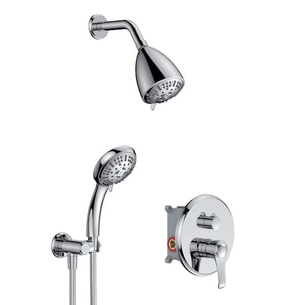 GIVING TREE Single-Handle 16-Spray Round Shower Faucet with 4.3 in. Shower Head in Chrome(Valve Included)