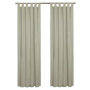 Weathermate Tab Top Sage Cotton Smooth 40 in. W x 72 in. L Tab Top Indoor Room Darkening Curtain (Double Panels)