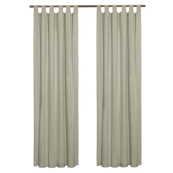 THERMALOGIC Weathermate Tab Top Sage Cotton Smooth 40 in. W x 72 in. L Tab Top Indoor Room Darkening Curtain (Double Panels)