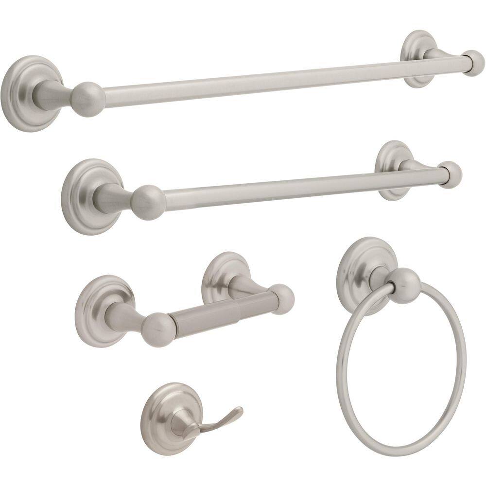 Brushed Nickel Wall Mounted Single J-Hook Robe Hook