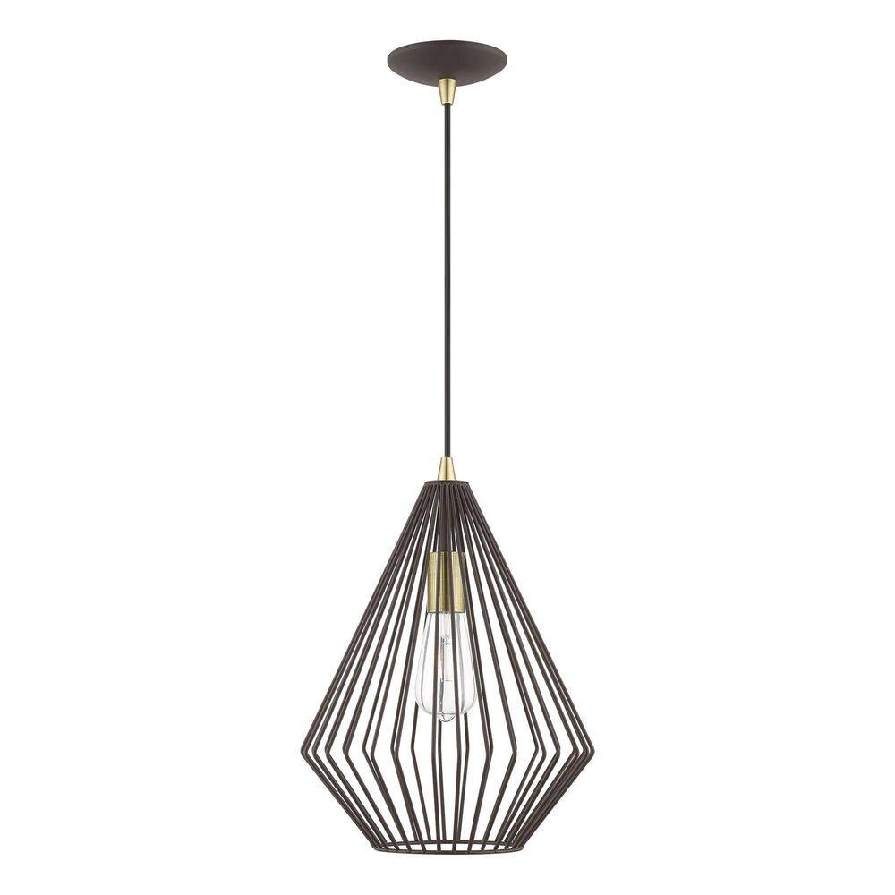 Linz Geometric Bronze & Antique Brass 1-Light Pendant