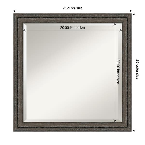 Amanti Art Upcycled Brown Grey 23.5 in. x 23.5 in. Beveled 