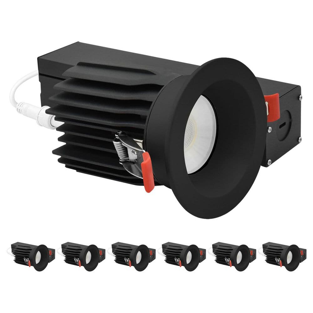 3 In. Integrated LED Regressed Light with Round Black Trim, 5CCT, CRI90, 15/20W, 1450/2100LM, Dimmable, 38° Beam, 6 Pack price history on PriceWatchPro