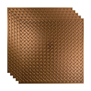 Diamond Plate 2 ft. x 2 ft. Oil Rubbed Bronze Lay-In Vinyl Ceiling Tile (20 sq. ft.)