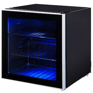17.5 in. 60-Can Beverage Refrigerator Beer Wine Soda Drink Cooler Mini Fridge Glass Door Black