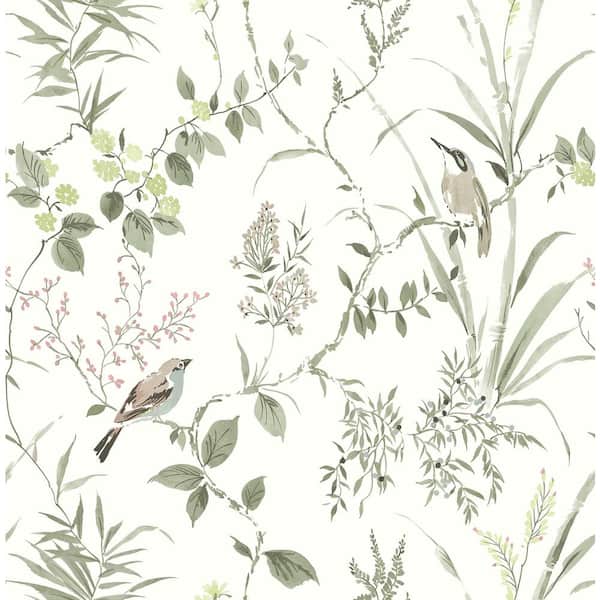 Chesapeake Imperial Garden Moss Green Non-Pasted Non-Woven Wallpaper Sample