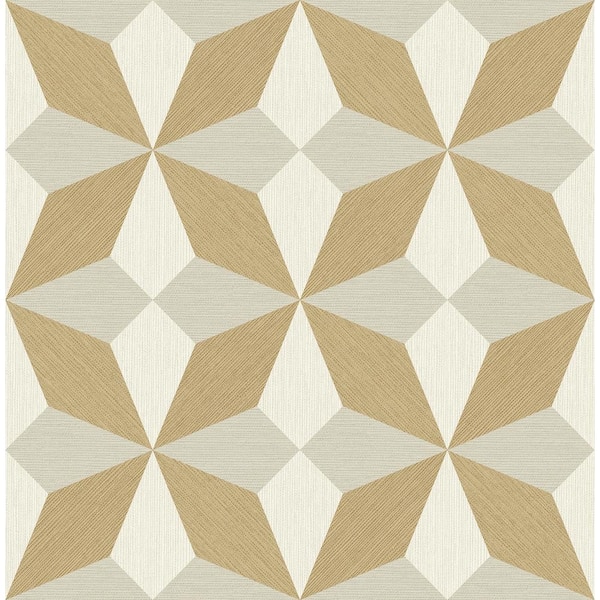 Decorline Valiant Gold Faux Grasscloth Mosaic Gold Paper Strippable Roll (Covers 56.4 sq. ft.)