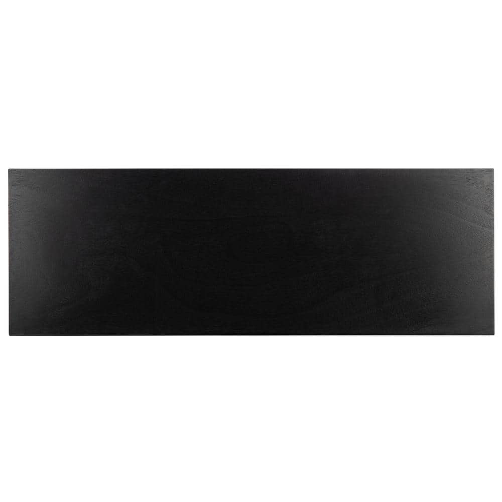 Aliyah Black Wood Console Table with Storage Drawers