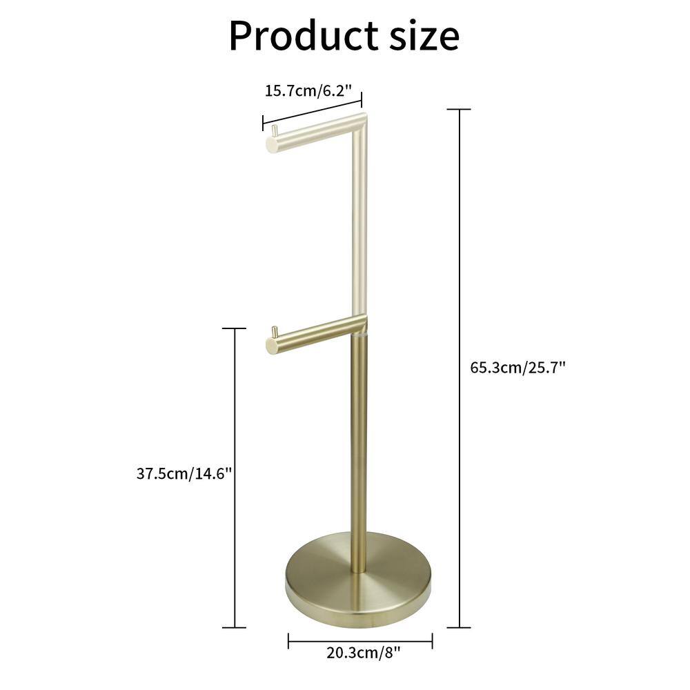 Brushed Gold Freestanding Stainless Steel Toilet Paper Holder