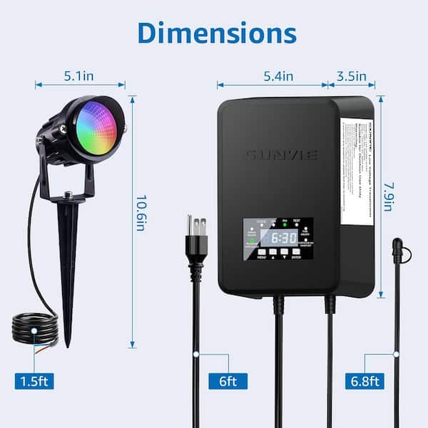 Lukyamzn 400 Lumens Black Low Voltage Plug-in Spotlight with RGBW