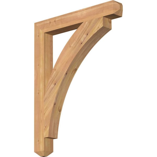 Ekena Millwork 3.5 in. x 36 in. x 28 in. Western Red Cedar Thorton Craftsman Smooth Bracket