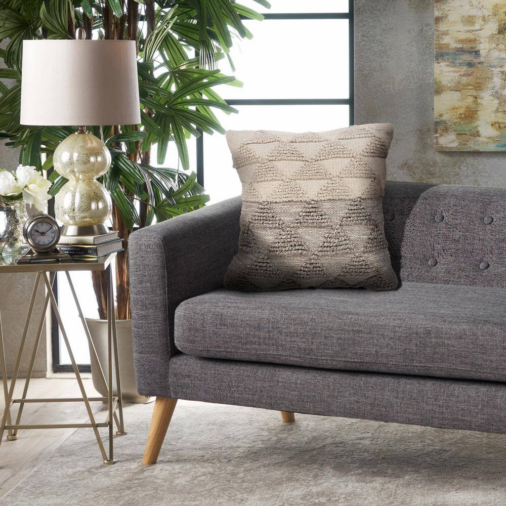 Gray Gradient Cotton Square Throw Pillow
