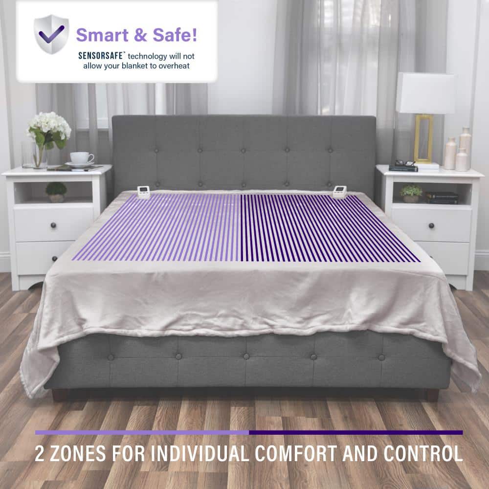 Soft Grey Polyester Fleece King Warming Blanket