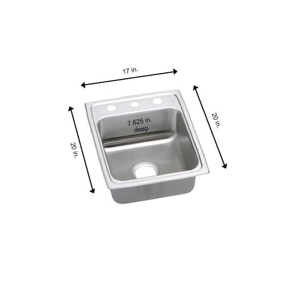Lustertone 17 in. Drop-in Single Bowl 18-Gauge Stainless Steel Kitchen Sink Only