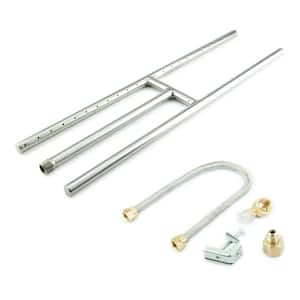 24 in. Stainless Steel H-Burner with Coupler and Allen Wrench