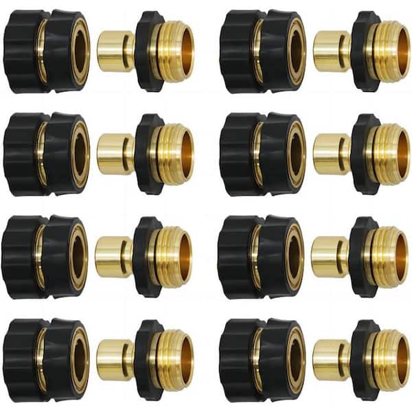 Cubilan 3/4 in. Garden Hose Fitting Quick Connector Male and Female Set (Set of 8)