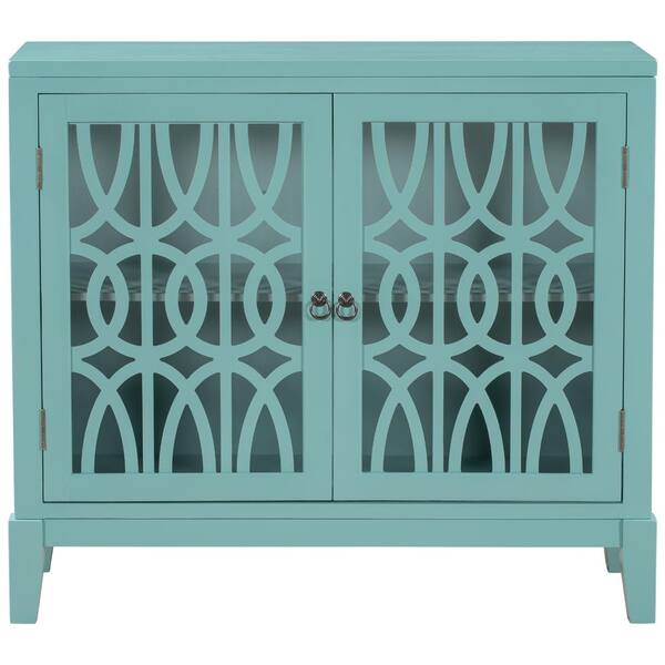 Tileon 39.76 in. W x 14.09 in. D x 35.43 in. H in Green MDF Ready to Assemble Kitchen Cabinet with Solid Wood Frame and legs