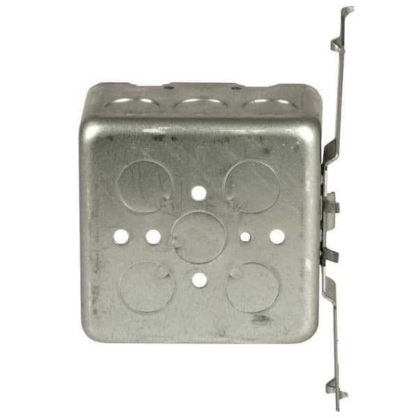 RACO 4 in. W x 2-1/8 in. D Steel Gray 2-Gang 2-Device Square