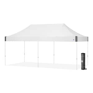 Vantage Series 10 ft. x 20 ft. White Instant Canopy Pop Up Tent with Roller Bag