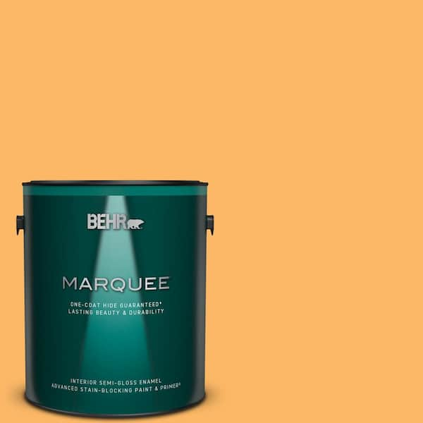 BEHR MARQUEE 1 gal. Home Decorators Collection #HDC-SM14-11 Yellow Polka Dot Semi-Gloss Enamel Interior Paint & Primer