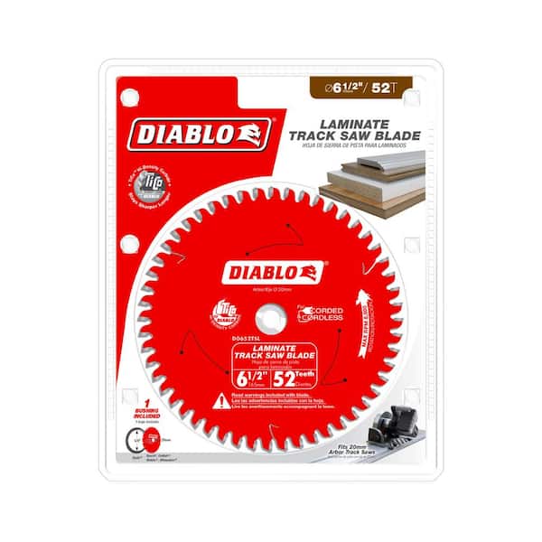 DIABLO 6-1/2 in 52-Tooth Laminate Track Saw Blade D0652TSL - The