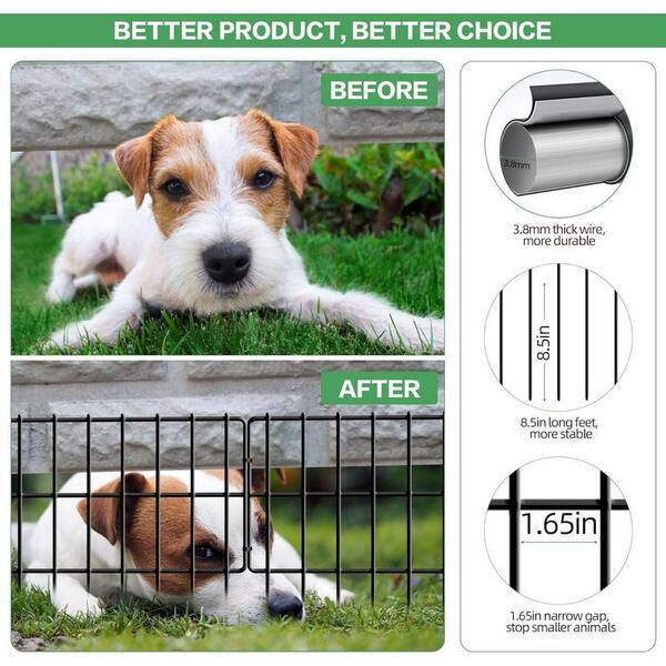 Justincity 1.65 in. Outdoor Metal Animal Garden Fence-Reusable