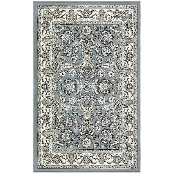 Lillie Cream 3 ft. x 5 ft. Oriental Floral Polypropylene Area Rug