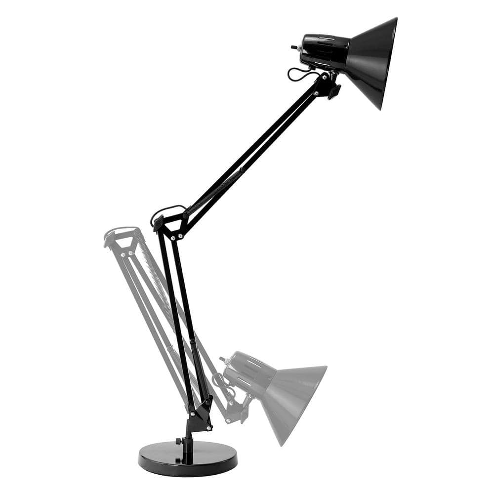 Adjustable Black Metal LED Desk Lamp with Swing Arm