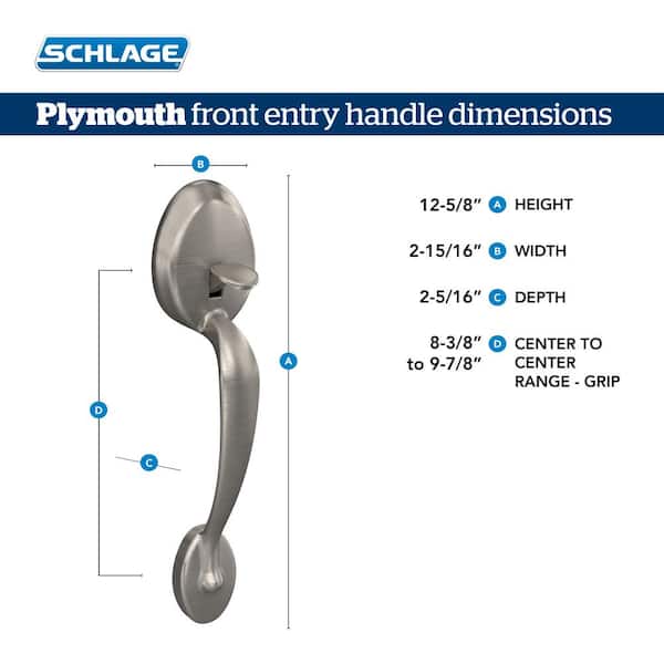 Schlage FE285 Plymouth Left-Handed Entry Handle With Flair Lever In Antique Brass – Front Door Lock