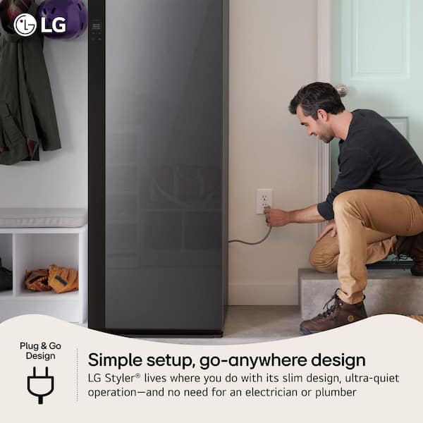 LG 78 in. Styler SMART Steam Closet in Mirror Black with Dual