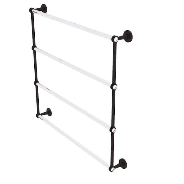 Allied Brass Clearview 4 Tier 36 in. Ladder Towel Bar with Dotted Accents in Oil Rubbed Bronze