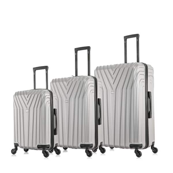 InUSA Vasty Lightweight Hardside Spinner Grey 3-Piece Luggage set 20 in. x 24 in. x 28 in.