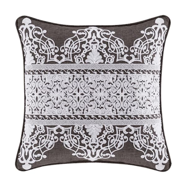 Unbranded Florence Charcoal Polyester 20" Square Decorative Throw Pillow