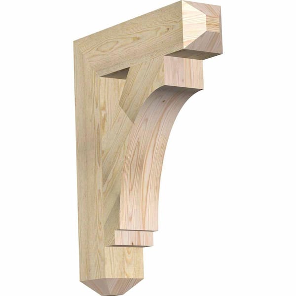 Ekena Millwork 6 in. x 34 in. x 26 in. Douglas Fir Imperial Craftsman Rough Sawn Bracket