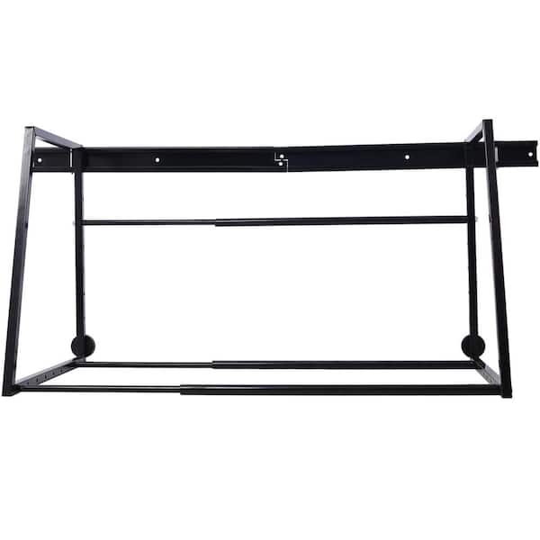 Unbranded 64.5 in. Heavy-Duty Adjustable Garage Wall Multi-Tire Rack Storage, Black
