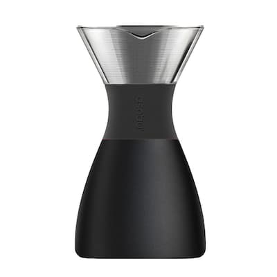4-Cup Black Pour-Over Insulated Coffee Maker