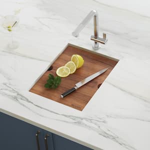 Roma 16 Gauge Stainless Steel 15 in. Undermount Workstation Bar Sink