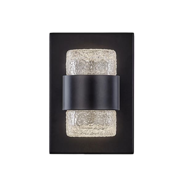 KUZCO Copenhagen 8-in 1-Light 11-Watt Black Integrated LED Exterior Wall Sconce