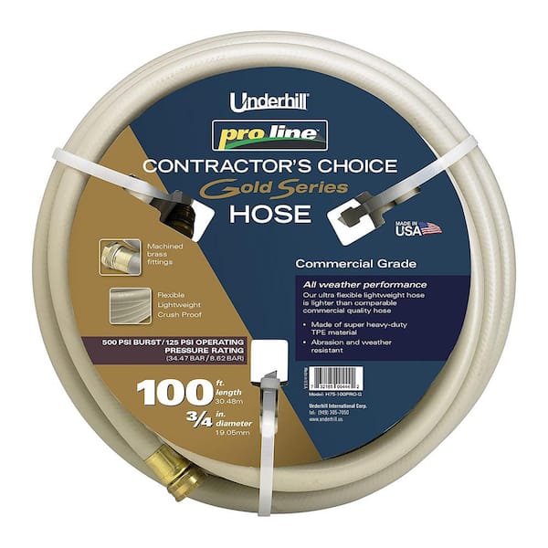 Underhill ProLine Gold 3/4 in. x 100 ft. Heavy-Duty Garden Water Hose