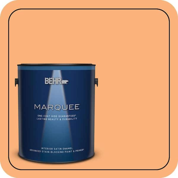 BEHR MARQUEE 1 gal. #P220-5 Fuzzy Peach Satin Enamel Interior Paint & Primer