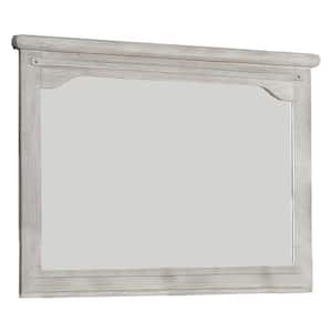 36.25 in. x 46 in. Modern Rectangle Wooden Framed White Decorative Mirror